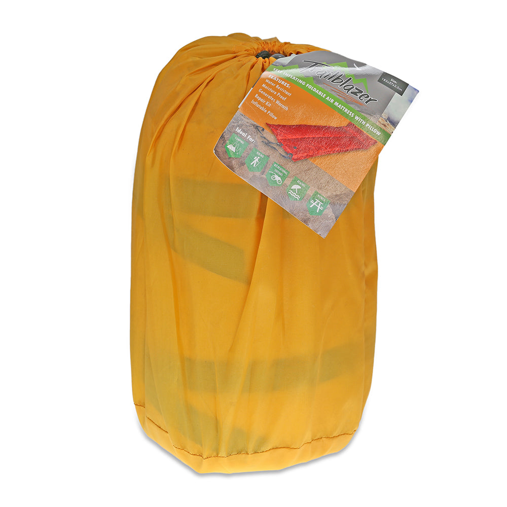 Trailblazer Self-Inflatable Air Mattress With Pillow | Yellow