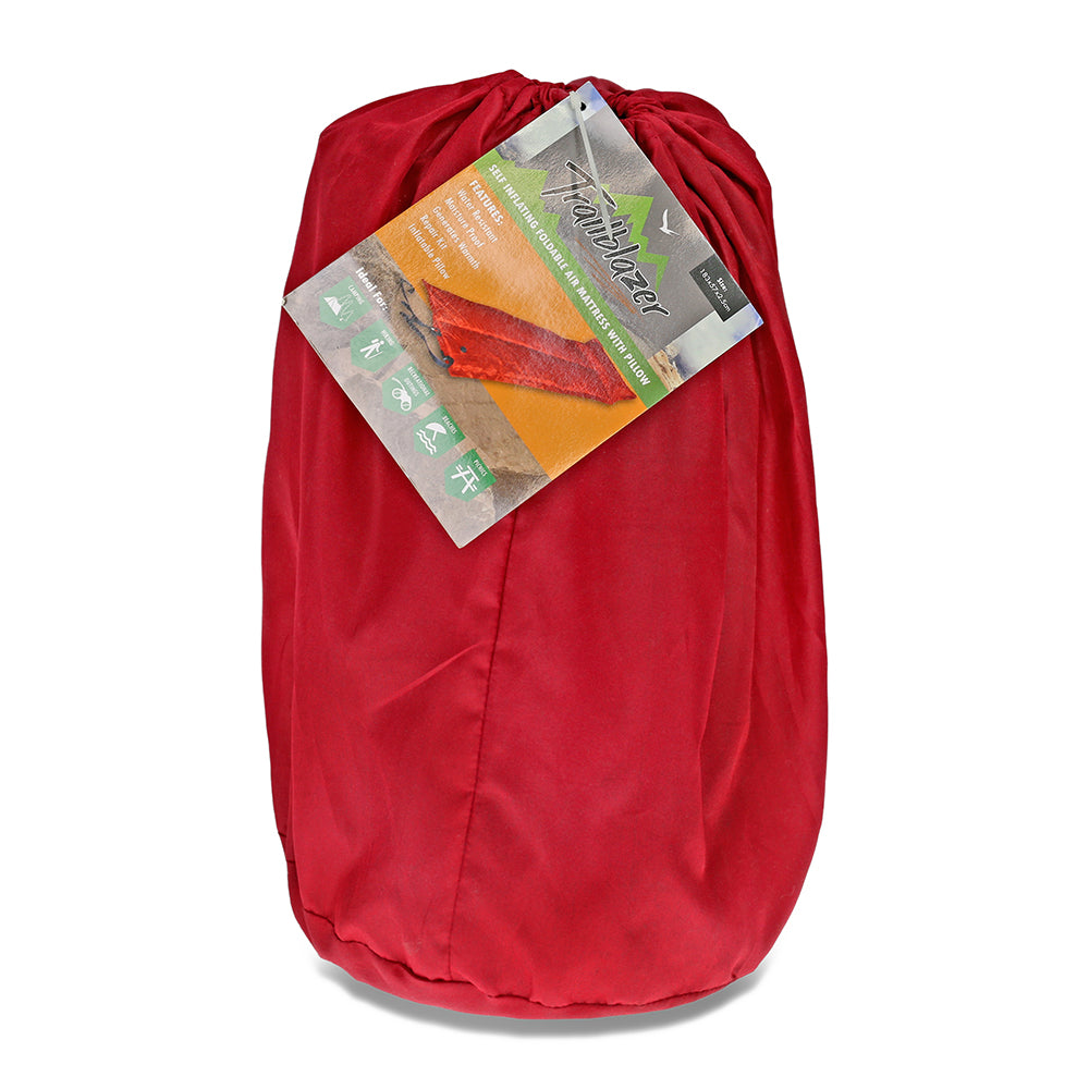 Trailblazer Self-Inflatable Air Mattress With Pillow | Red