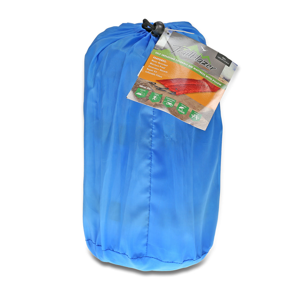 Trailblazer Self-Inflatable Air Mattress With Pillow | Light Blue