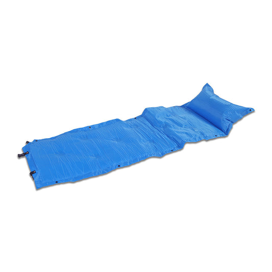 Trailblazer 9-Points Self-Inflatable Air Mattress With Pillow | Blue
